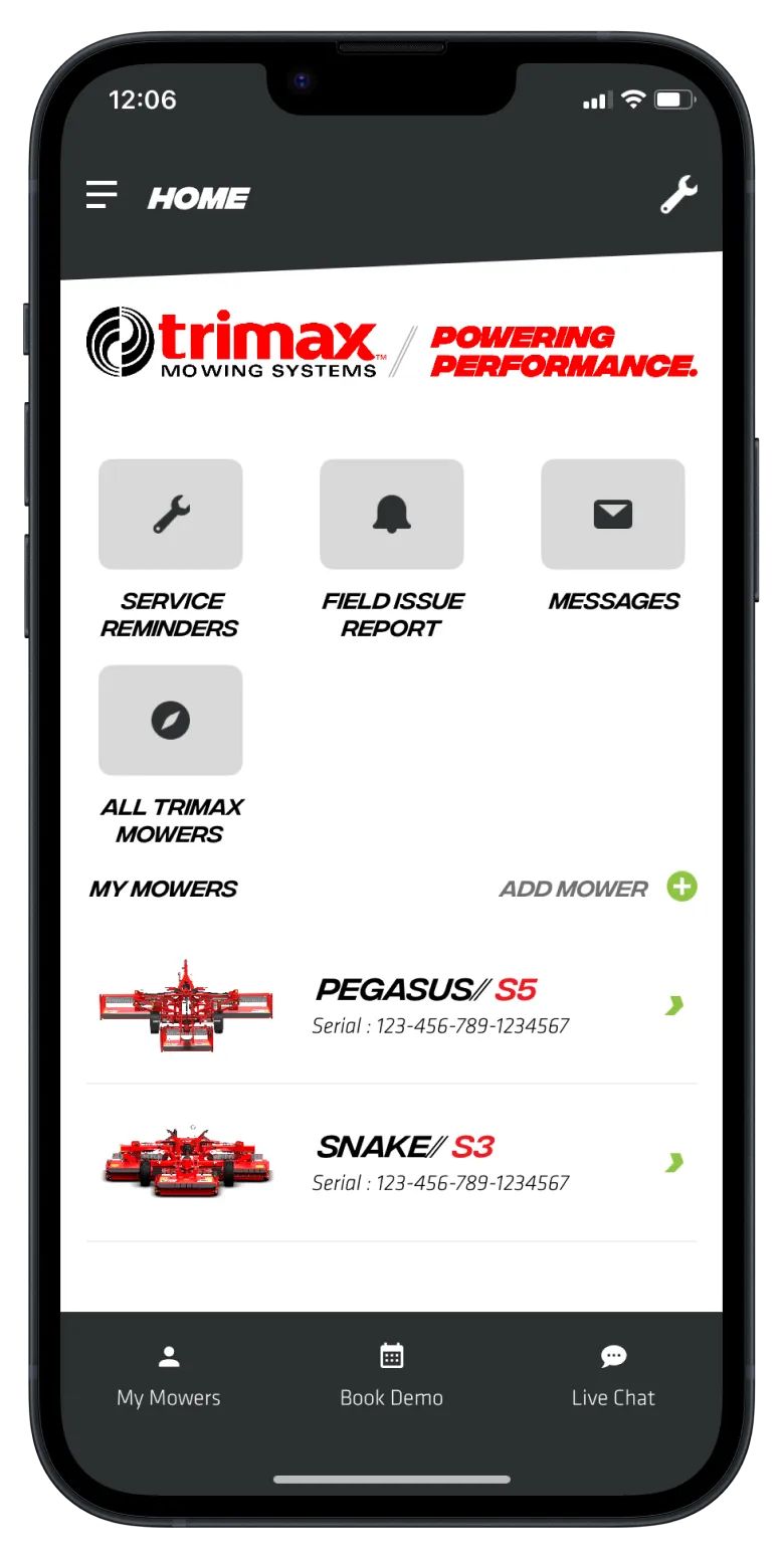 Trimax Customer App on Apple iOS