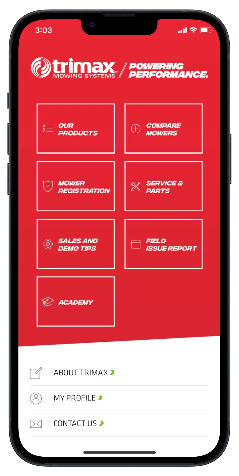 Trimax Dealer App on Apple iOS