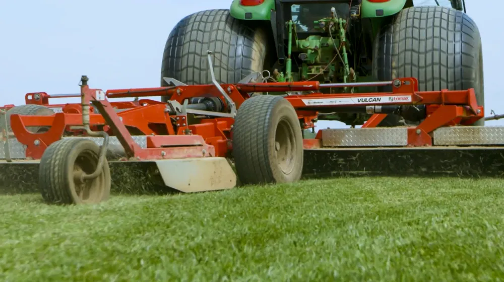 Kentucky Turf Company mowing with Trimax Vulcan